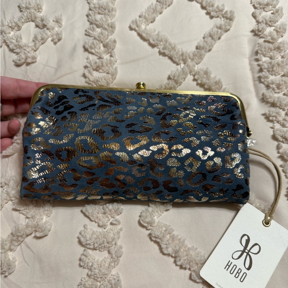 HOBO Metallic Leopard Print Clutch